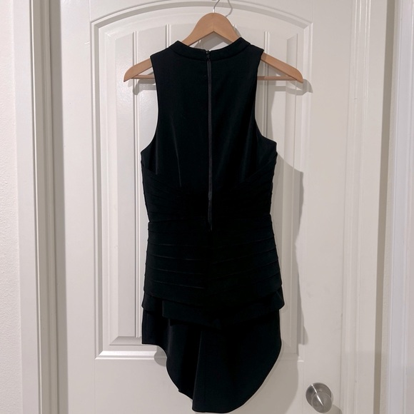 Cameo Black Peplum Mini Dress Size Small Sleeveless Criss Cross Detail - Picture 2 of 8